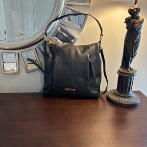 Michael Kors 100% authentic Black Leather Shoulder Bag w two straps